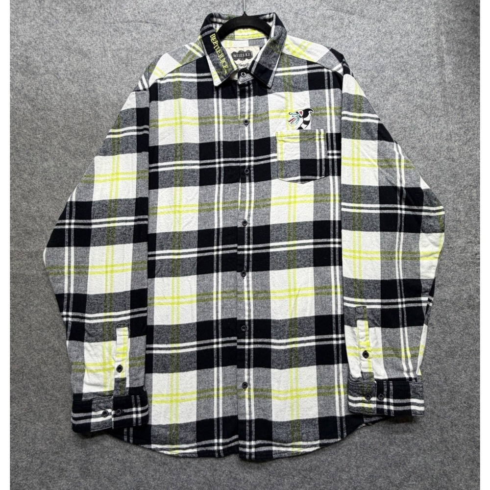 Beetlejuice x Cakeworthy Flannel Shirt 3XL Ghost With The Most Plaid Sandworm